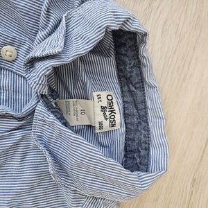OshKosh B'gosh Men's Casual Blue and White Striped Shirt